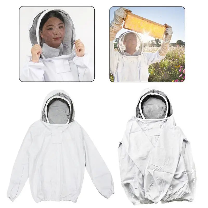 Beekeeper Jacket with Self Supporting Veil Beekeeper Hooded Jacket Veil Smoker Bee Jacket