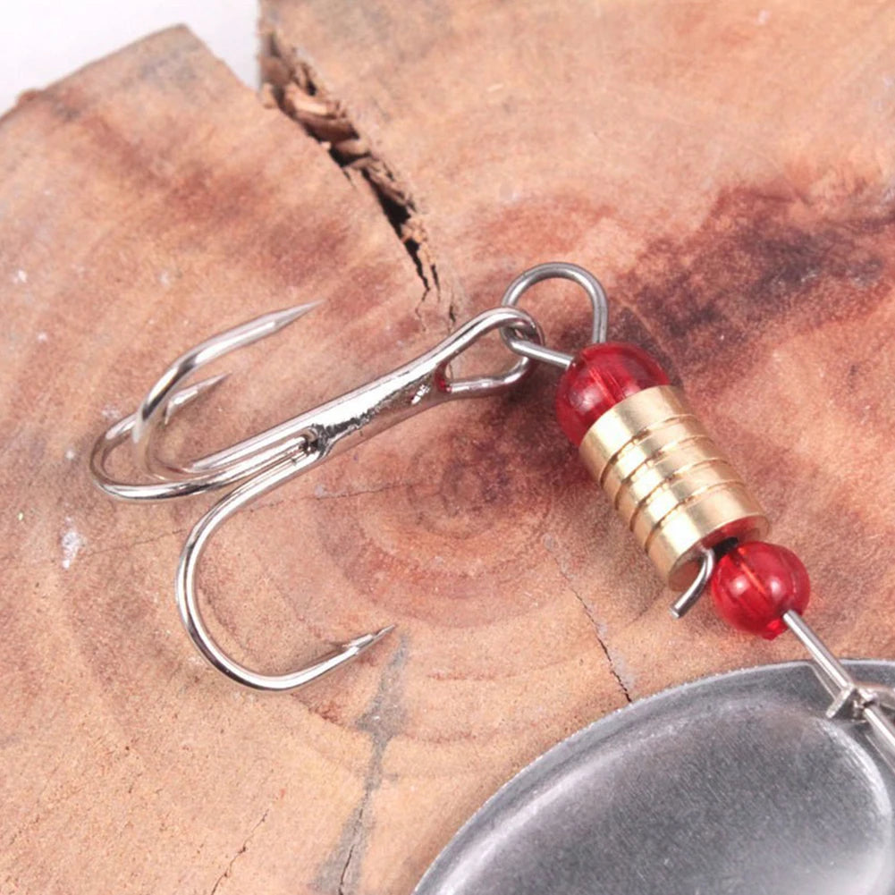 30pcs Metal Spoon Spinner Fishing Lure with Treble Hook Fishing Wobblers Artificial Bait for Freshwater and Saltwater