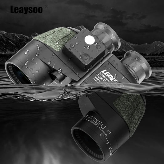 10x50 Binoculars High Power HD, Illuminated Compass & Internal Rangefinder for Hunting Hiking, Bak4 Prism FMC Lens Tact