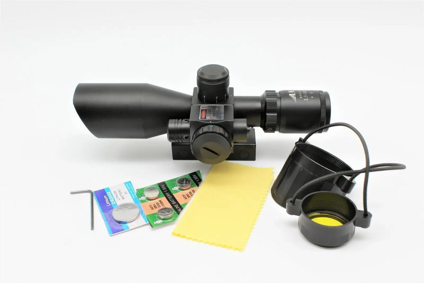 ANS 2.5-10x40 Tactical Rifle Scope Red Green Mil-dot illuminated Red Laser Mount