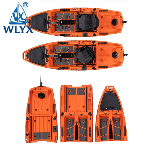 Customize Portable Kayak With Split Hard Shell Electric Pedal-Driven Canoe For Solo Tandem Lake Sea Adventures Modular Assembly