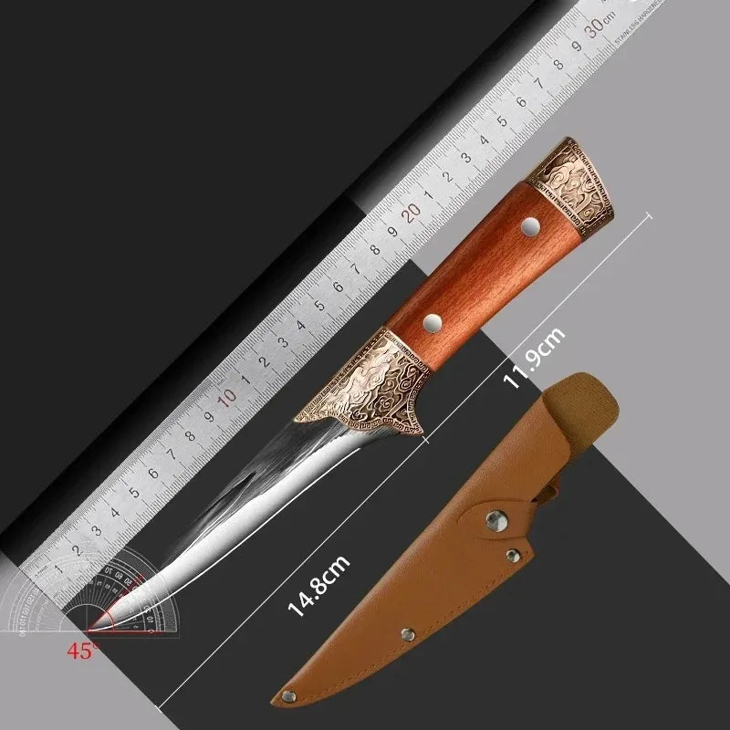 Fixed-blade skinning knife