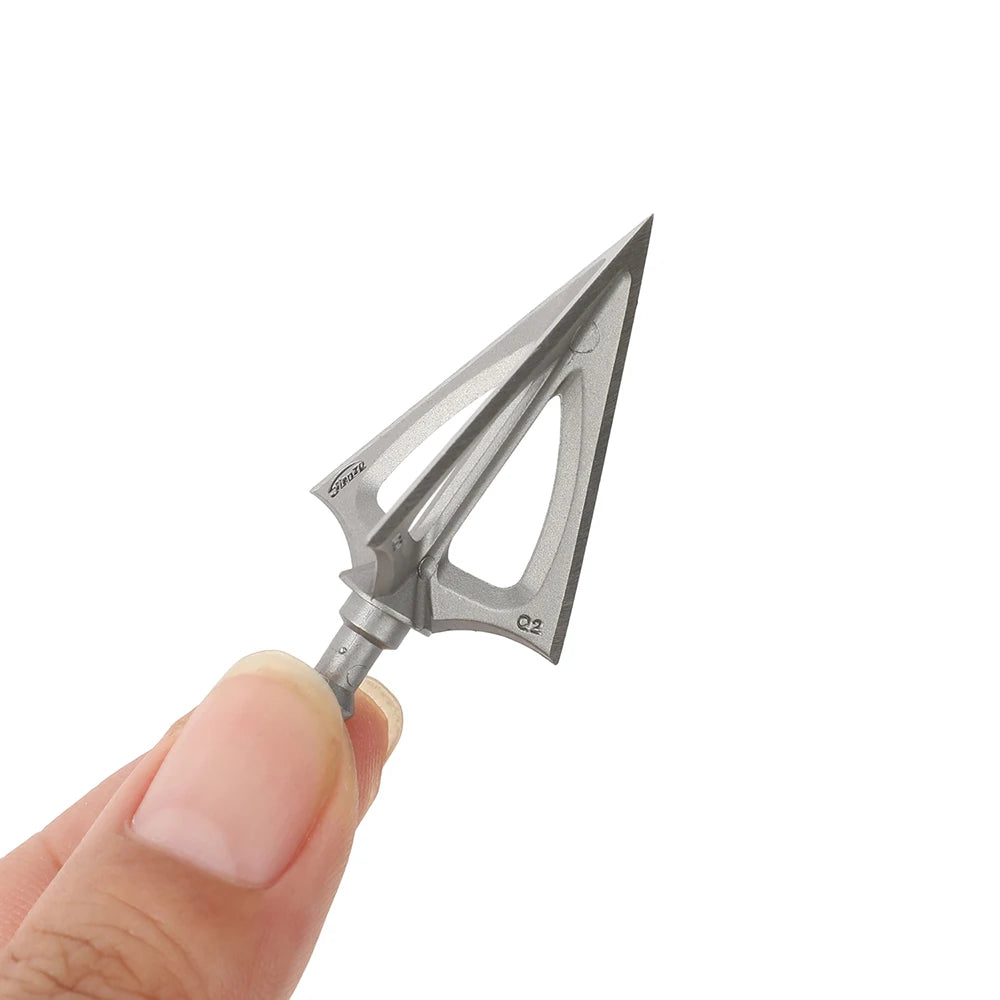 6/12pcs Hunting Broadhead 100 Grain Stainless Steel Blade Arrowheads Archery