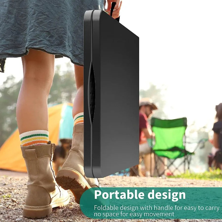 6ft Heavy-Duty Outdoor Folding Table with Carrying Handle Ideal for Camping and Indoor Use