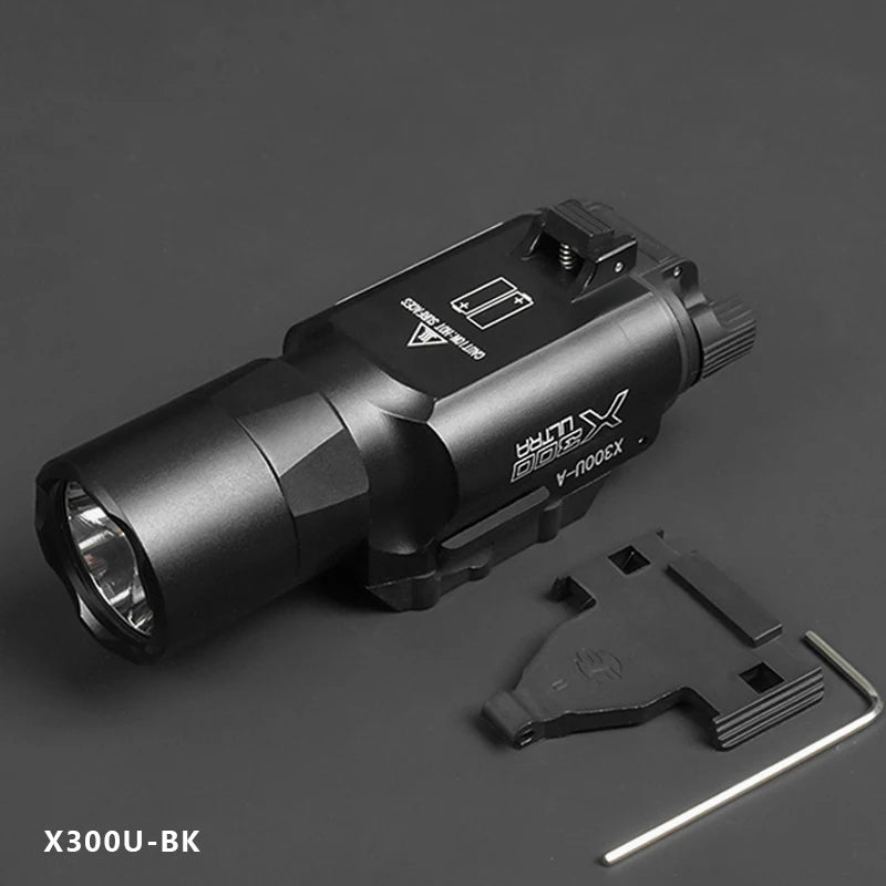 Tactical Gear Surefir X300 X300U Ultra Metal Pistol Gun 500Lumen LED Light Fit 20mm Rail Airsoft Hanging Hunting Flashlight
