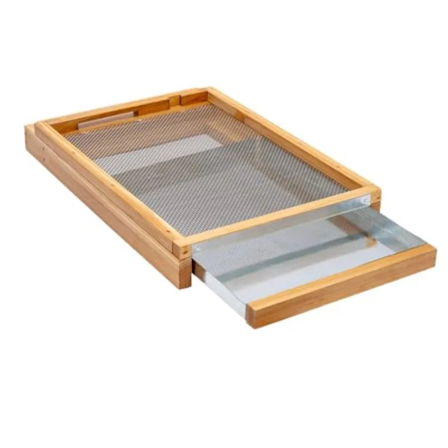 Honey Lake Langstroth Bee Hive Metal Screened Bottom Board Dipped in 100% Beeswax with Entrance Reducer, Screen Bottom Board fo