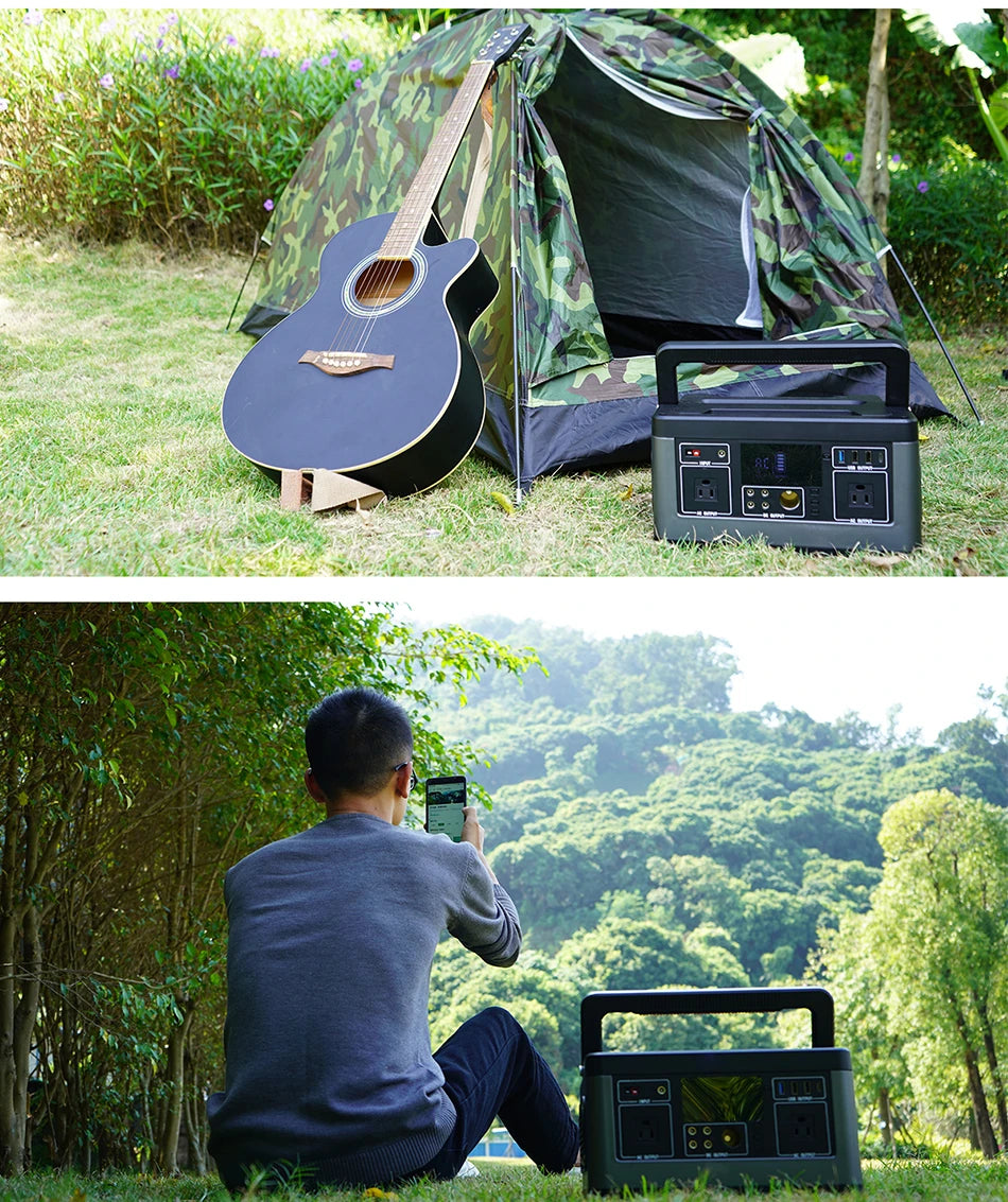 EASUN POWER 600W 300W Portable Power Station Solar Generator Quick Charge AC Outlets for Outdoor Camping RV Home LiFeP04 Battery for US No DUTY