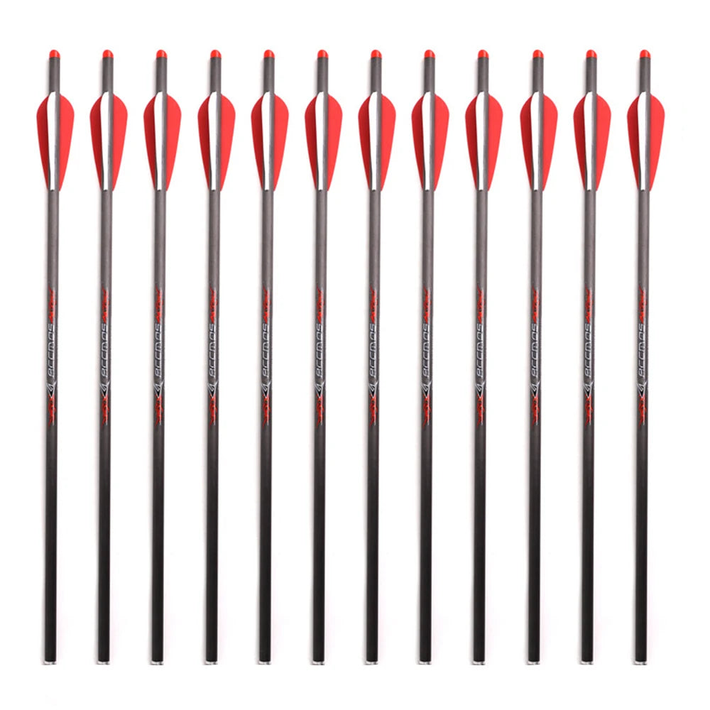 Pure Carbon Arrows 16 17 18 20 22 inch Crossbow Bolts with Arrow Feather Arrowheads for Archery Traditional Bow Hunting Shooting
