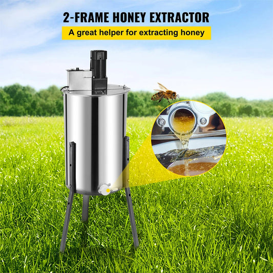 SucceBuy Honey Extractor 2 3 4 Frame Manual Electric Stainless Steel Honeycomb Spinner Crank Honey Centrifuge Equipment