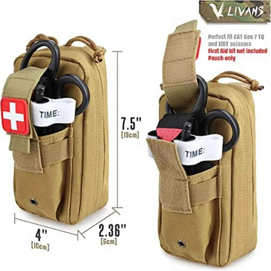 Tactical MOLLE Medical Pouch, Rip-Away EMT First Aid Pouch IFAK Trauma Kit Everyday Carry Survival Bag Include Cross Patch