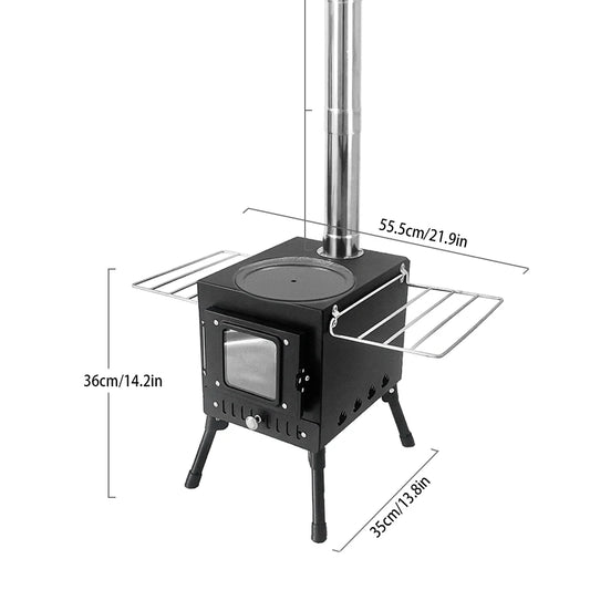 Outdoor Camping Wood-burning Stove Wood Burner Stainless Steel Foldable