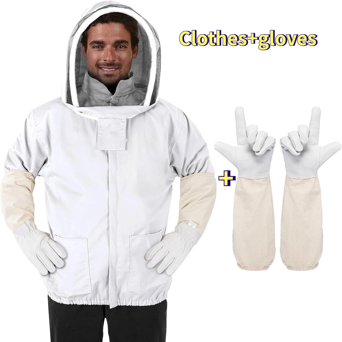 Beekeeping Clothing Veil Hood Gloves Hat Cloth Jacket