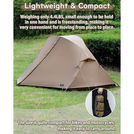 TOMOUNT Backpacking Tent Ultralight Nylon 1-2 Person Tent 3.3lbs-4.4lbs for Hiking Camping