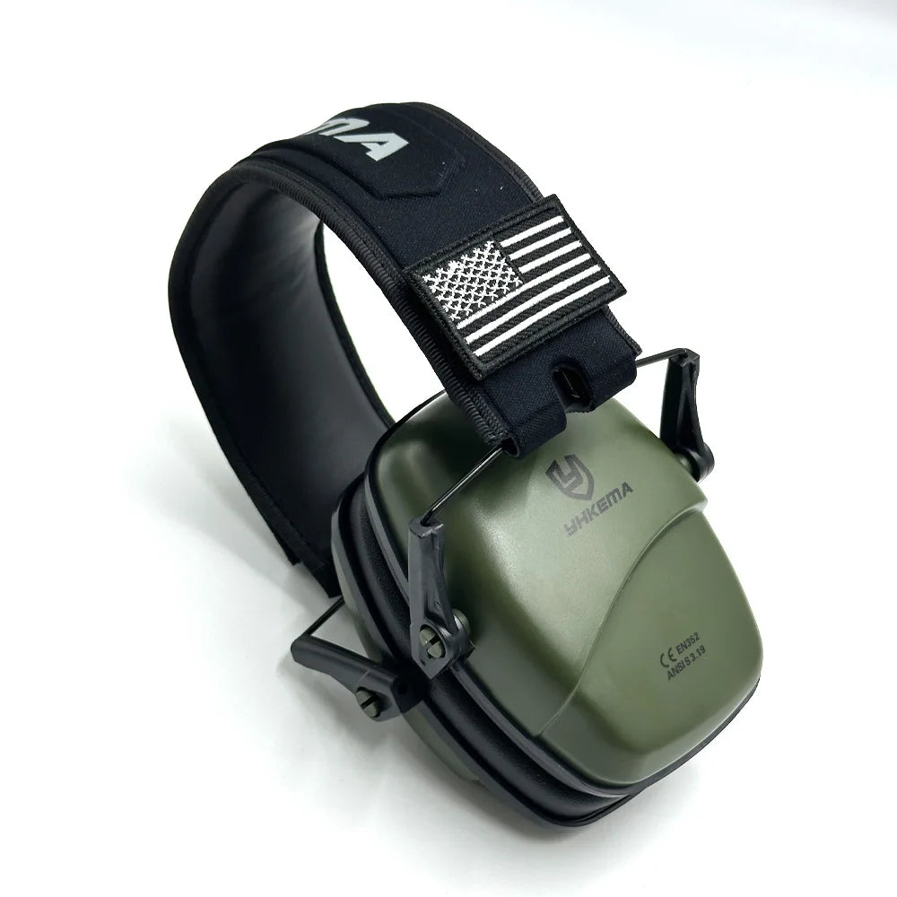 YHKEMA Passive Noise Cancelling Headphones, Foldable On-Ear Hearing Protection Earphones for Hunting, Work, Mowing - NRR 25dB