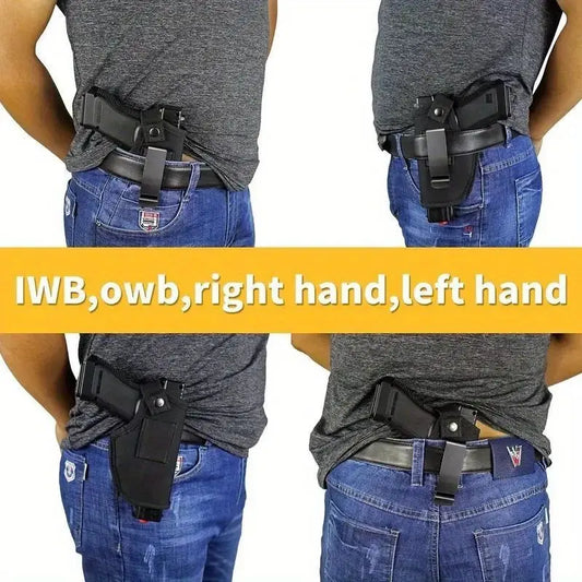 Ambidextrous IWB/OWB Holster 2-Piece Set - Tactical Waistband Holster for Glock 17/19/22, Right or Left Hand Draw