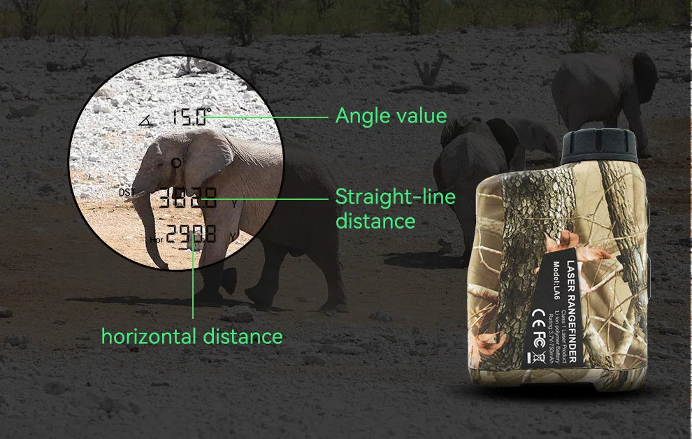 Laser Hunting Rangefinder 600/800/1200Y with Slope 6X  Golf Range Finder For Hunting Golfer Type-C Rechargeable