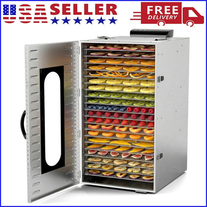 Commercial Food-Dehydrator Machine 20 Trays, with 110V Plugs Industrial-Dehydrator Commercial Meat Dryer 1500W Extra Large Capacity Beef Jerky Maker, Food-Dryer Machine for Fruit