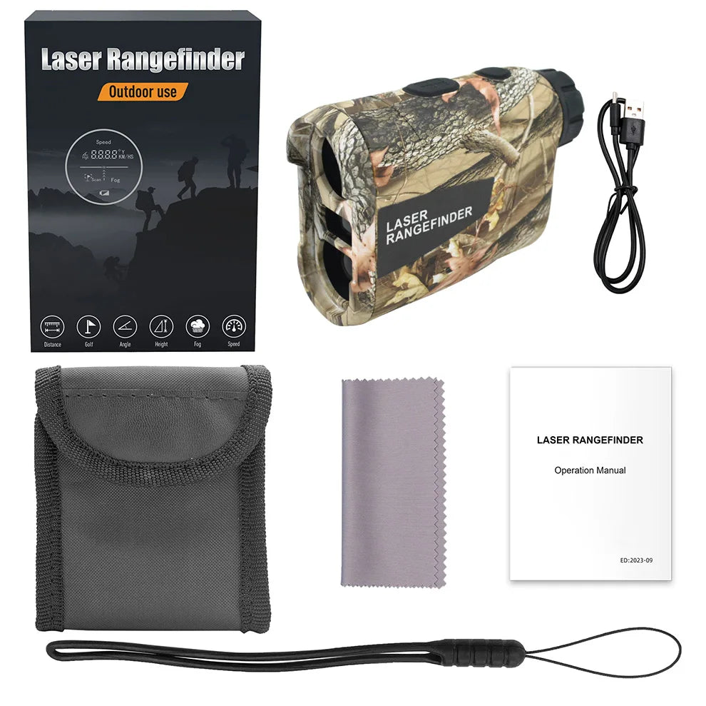 Laser Hunting Rangefinder 600/800/1200Y with Slope 6X  Golf Range Finder For Hunting Golfer Type-C Rechargeable