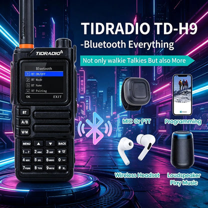 TIDRADIO H9 10W GPS APRS Radio Walkie Talkie, Off-Grid Team Location, Offline Map, No Cell Signal Team Tracking, Long Range Two Way Radio, USB-C Rechargeable, Air Band AM FM NOAA