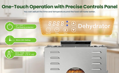 Commercial Food-Dehydrator Machine 20 Trays, with 110V Plugs Industrial-Dehydrator Commercial Meat Dryer 1500W Extra Large Capacity Beef Jerky Maker, Food-Dryer Machine for Fruit