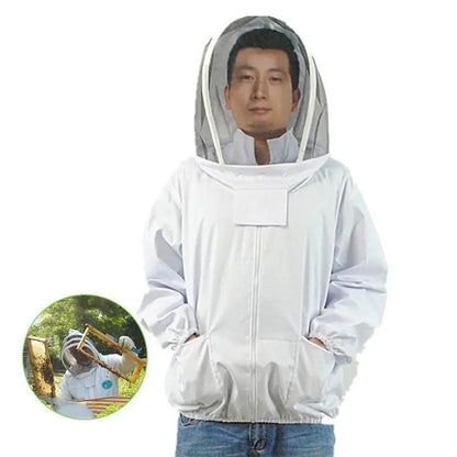 Beekeeper Jacket with Self Supporting Veil Beekeeper Hooded Jacket Veil Smoker Bee Jacket
