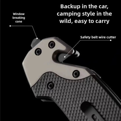 EDC Small Folding Knife with Clip Webbed Opening Padded Lock for Outdoor Survival Camping Hunting Fishing