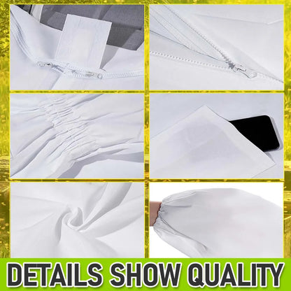 Full Body Beekeeping Suit with Veil Jacket Pants Gloves Breathable Cotton Thickened Protection L XL XXL for 165-195cm Height