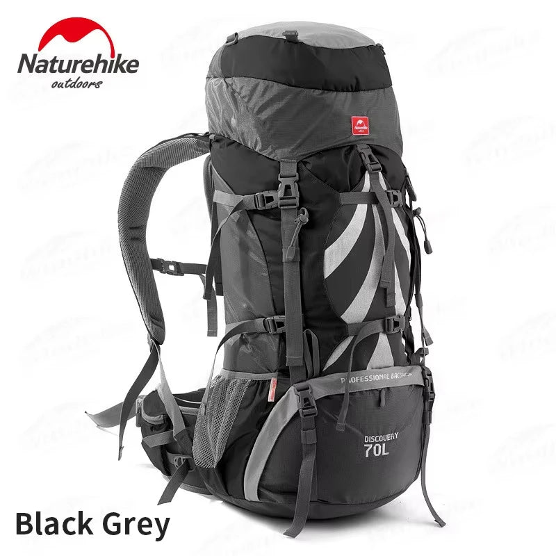Naturehike 70+5L Backpack Hiking Travel Mountaineering Knapsack Softback Large Capacity Men Waterproof Rucksack With Rain Cover