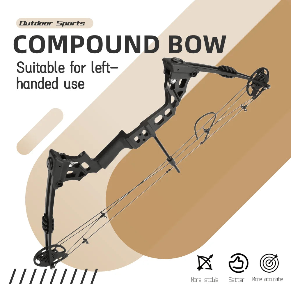 Compound Bow Set 20-70lbs Adjustable 320FPS 80% Let-off RH LH for Hunting Target Shooting Archery Practice Use