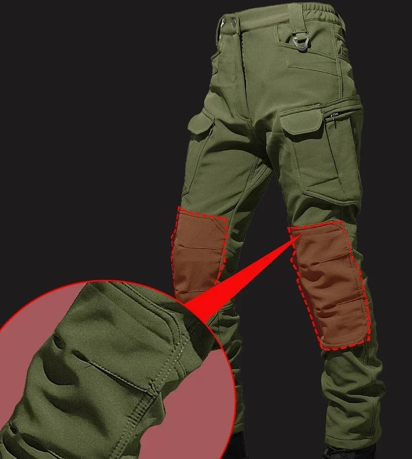 Tactical Sets Mens Thicken Outdoor Soft Shell Warm Fleece Jackets Waterproof Wear Resistant Multi Pocket Pants Hunting Clothes