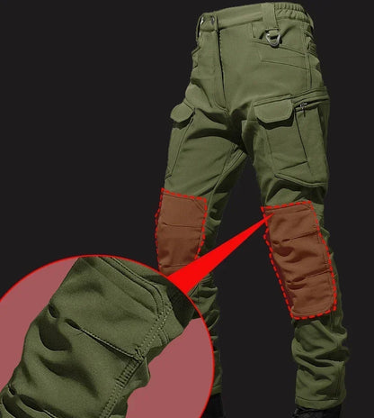 Tactical Sets Mens Thicken Outdoor Soft Shell Warm Fleece Jackets Waterproof Wear Resistant Multi Pocket Pants Hunting Clothes