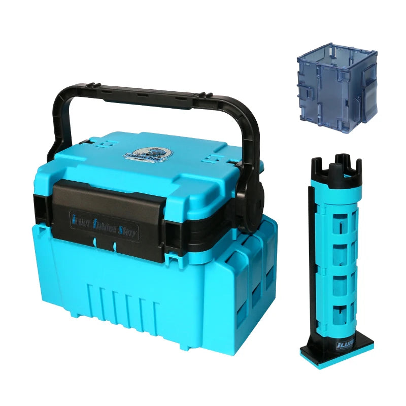 Fishing Tool Box Multi-function Plastic Thickened Fisherman Tackle Box Fishing Rod Lure Storage Organizer Sea Goods for Fishing