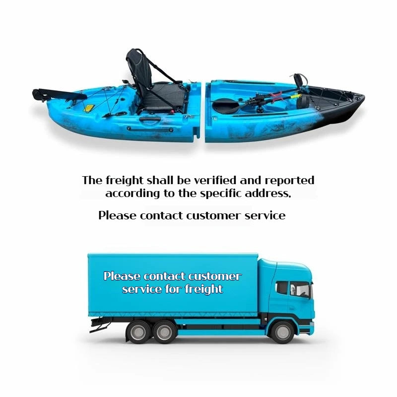 Modular Assembly Kayak with Split Hard Shell, Electric/Pedal-Driven Canoe for Solo/Tandem Lake/Sea Adventures, Portable LLDPE