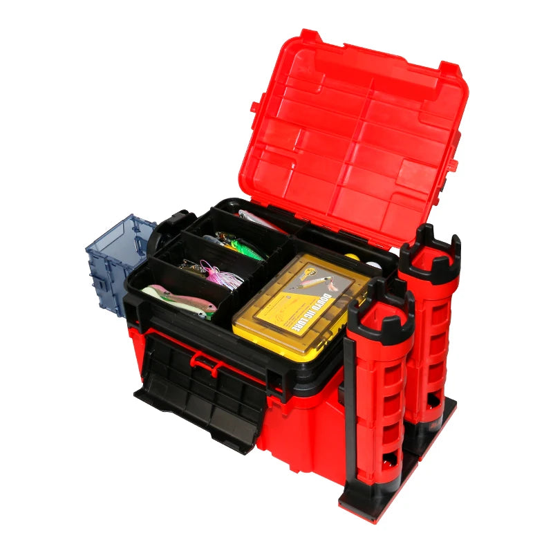 Fishing Tool Box Multi-function Plastic Thickened Fisherman Tackle Box Fishing Rod Lure Storage Organizer Sea Goods for Fishing