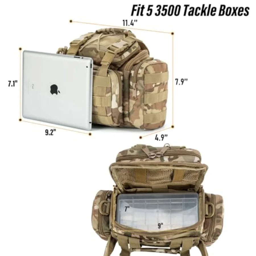 Fishing Tackle Bag 5 Boxes with 60 Lures Included Loaded Stocked Tackle Box Set Spinner Lures Kit Freshwater Gear Equipment
