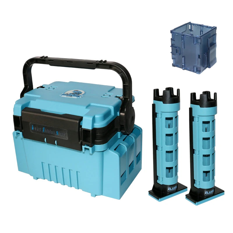 Fishing Tool Box Multi-function Plastic Thickened Fisherman Tackle Box Fishing Rod Lure Storage Organizer Sea Goods for Fishing