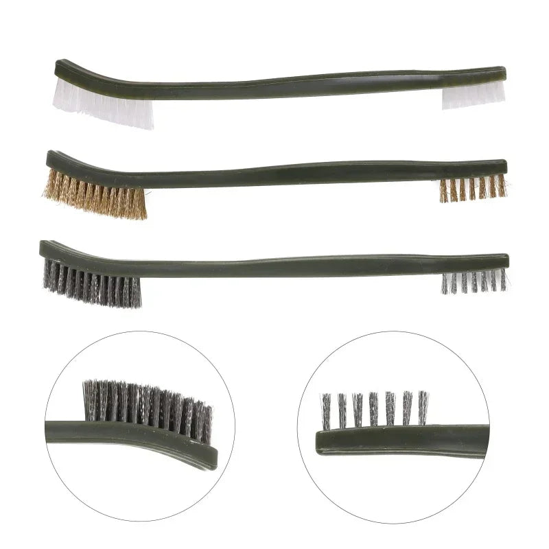 9pcs/Set Toy Gun Cleaning Kit 3 Brass Steel Brushes 6 Stainless Steel Pick Rifle Cleaning Tool