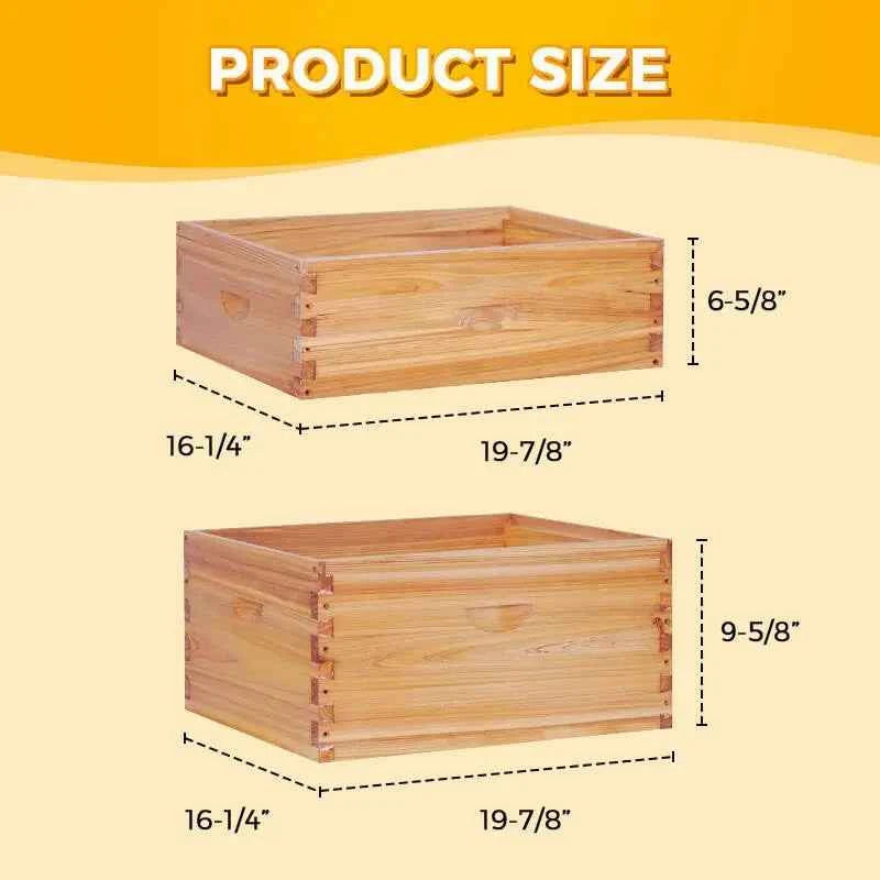 10Frame Langstroth Beehive, Wax-Coated with 100% Beeswax (2 Deep Box & 2 Medium Super No Frames Included) 4-Layer, Custom
