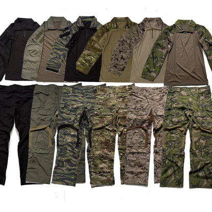 Outdoor Hunting Military Tactics G3 Training Suit, CP Style GEN3 Green Tiger Spot Combat Set, Tactical Top, Tactical Pants Men