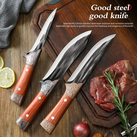 Fixed-blade skinning knife