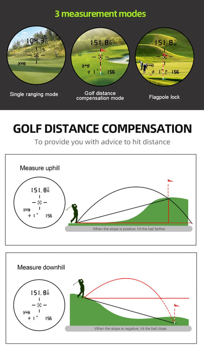 Nohawk Professional Golf Laser Rangefinder with Slope Compensation Distance Lazer Meter for G Sport Hunting Survey
