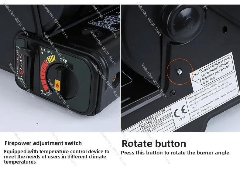 Portable Outdoor Gas Heater Stove for Camping and Ice Fishing Propane Cylinder Heating Stove for Tent Patio Portable Gas Burner