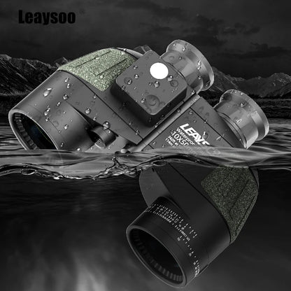 10x50 Binoculars High Power HD, Illuminated Compass & Internal Rangefinder for Hunting Hiking, Bak4 Prism FMC Lens Tact