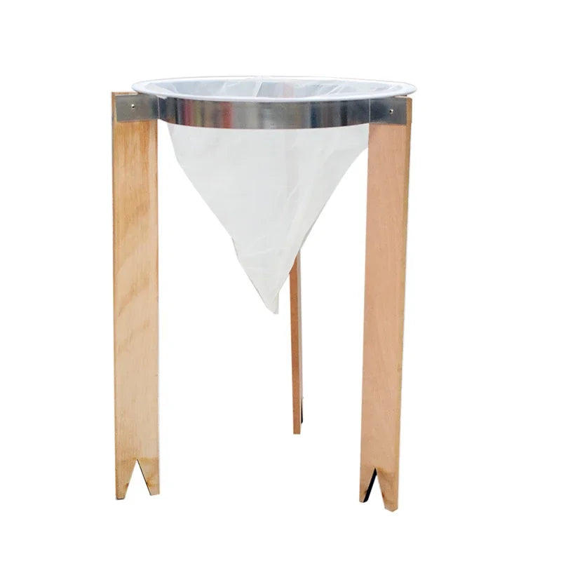 Bee Honey Filter Wooden Honey Filtering Stand with Nylon Impurities Filtration Net Beekeeping Honey Processing Beekeeper Tools