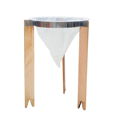 Bee Honey Filter Wooden Honey Filtering Stand with Nylon Impurities Filtration Net Beekeeping Honey Processing Beekeeper Tools