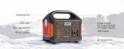 Gaiaray 500W 300W Portable Power Station 460.8Wh LiFePO4 Battery Charging Station 110V Solar Generator Emergency Power Bank for Camping Travel