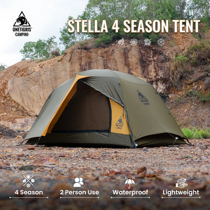 4 Season 2 Person Tourist Tents Lightweight Double Layer 3000mm Waterproof Outdoor Hiking Beach