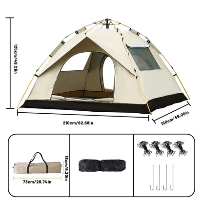Pakicetus Instant Golden Tent - Portable 3-4 Person Sun & Rain Shelter for Beach & Camping