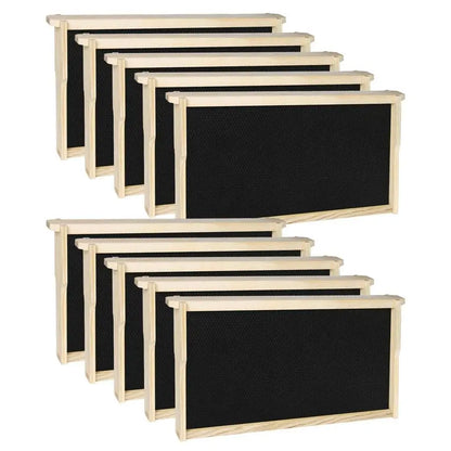 10 Pack Bee Frames Deep Bee Hive Frames and Wax Foundations Black Beehive Frams