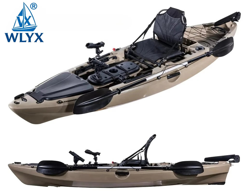 Customize Portable  Kayak With Split Hard Shell Electric Pedal-Driven Canoe For Solo Tandem Lake Sea Adventures Modular Assembly
